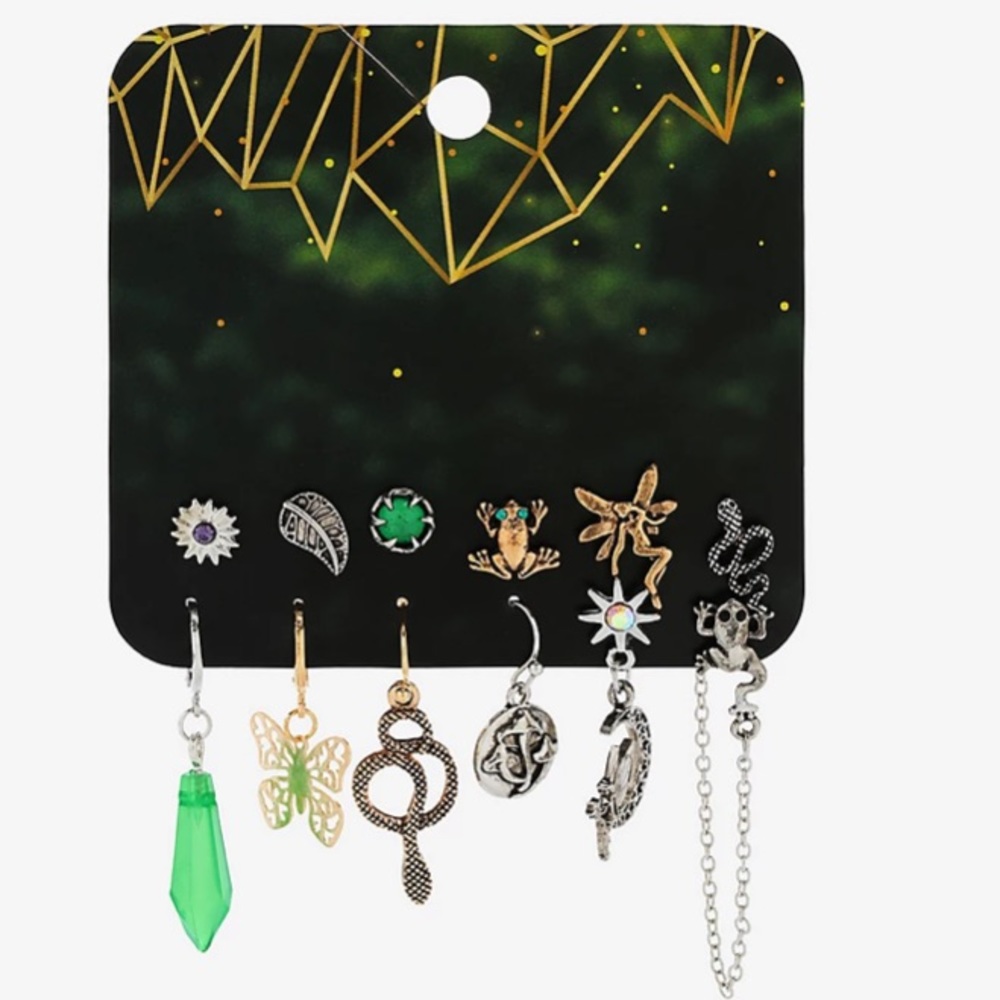 Woodland Fairies Frogs & Snakes Mismatch Earring Set Hot Topic